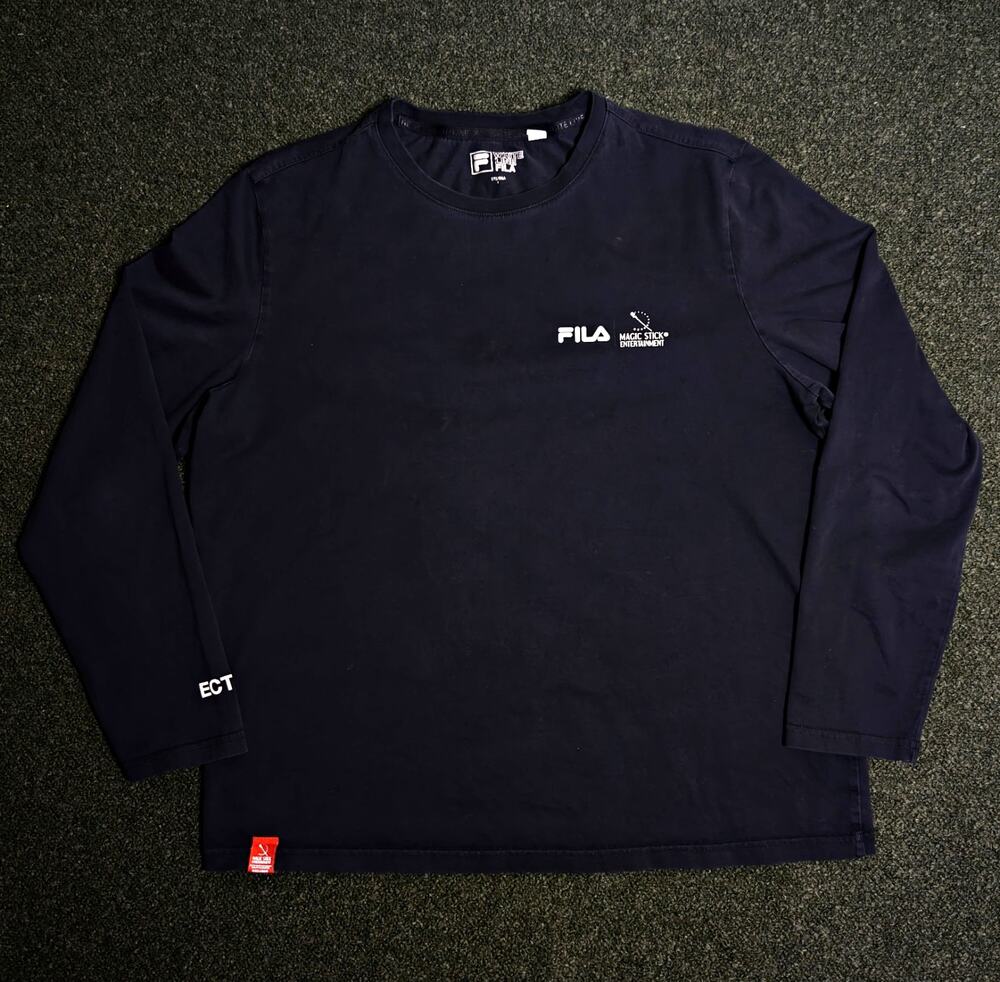 FILA White Line x Magic Stick Entertainment Black Long Sleeve Crewneck Tee M
